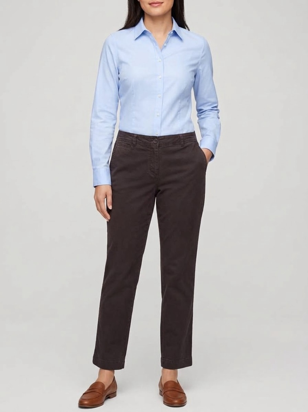 TALBOTS Perfect Chino 14P Dark Brown EUC